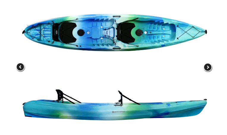 13.5 Perception Tribe Tandem Kayak Blue/Green