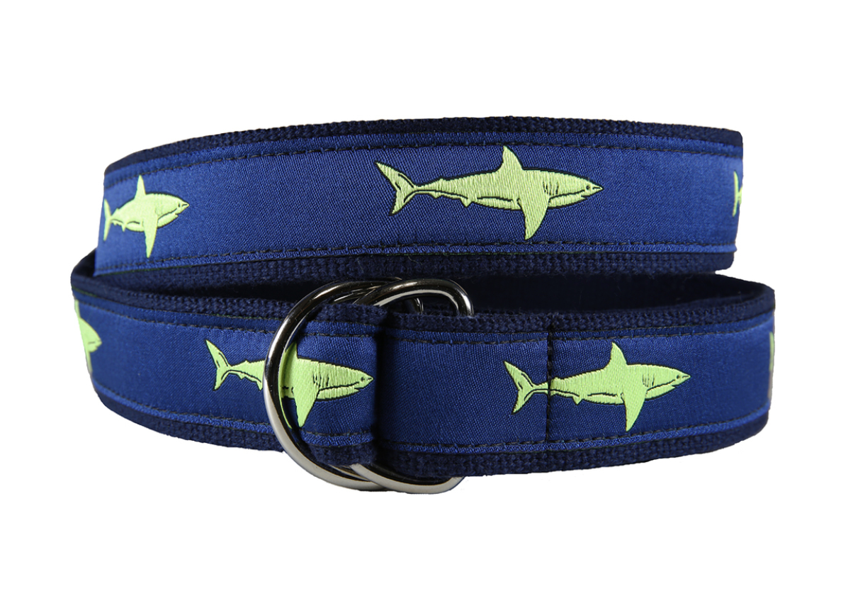 Lime Shark D-Ring Belt